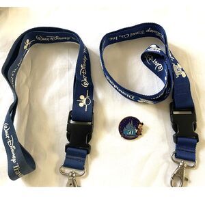 Lot 2 Walt Disney World Pin Lanyard & 50th Anniversary Disneyland Mickey Minnie